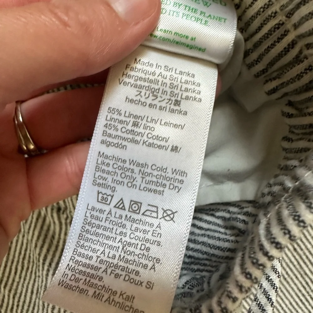 J Crew Linen/Cotton Drawstring Stripe Pants
